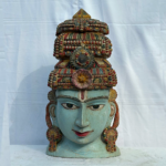 Lord Vishnu Head Sculpture | 1.6 feet Wooden Deity Carving