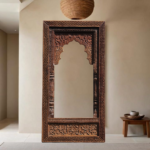 Grand Heritage Hand-Carved Arch Mirror Frame – 5 Ft Premium Statement Piece