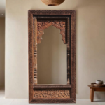 Grand Heritage Hand-Carved Arch Mirror Frame – 5 Ft Premium Statement Piece