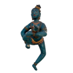 Wooden Baby Krishna Statue, 1.3 ft Antique God Krishna Living Room Home Decor Temple Figurine Big Wooden Idol