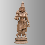 2.4 Ft Teak Wood Standing Uma (Parvati) Sculpture – Divine Tribhanga Masterpiece Holding Lotus for Grace, Harmony & Prosperity