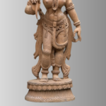 2.4 Ft Teak Wood Standing Uma (Parvati) Sculpture – Divine Tribhanga Masterpiece Holding Lotus for Grace, Harmony & Prosperity - Image 3