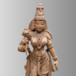 2.4 Ft Teak Wood Standing Uma (Parvati) Sculpture – Divine Tribhanga Masterpiece Holding Lotus for Grace, Harmony & Prosperity - Image 2