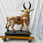 2.6 Feet Large Wooden Nandi Sculpture – Hand-Carved Divine Vahana - Image 2