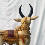 2.6 Feet Large Wooden Nandi Sculpture – Hand-Carved Divine Vahana - Image 6