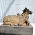 Grand 36-Inch Brass Nandi – A Divine Masterpiece for Your Altar