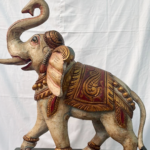 2.5 Ft Large Hand-Carved Wooden Elephant Figure – Big Decorative Wooden Statue for Home & Office - Image 9