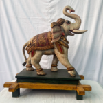 2.5 Ft Large Hand-Carved Wooden Elephant Figure – Big Decorative Wooden Statue for Home & Office - Image 8