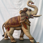 2.5 Ft Large Hand-Carved Wooden Elephant Figure – Big Decorative Wooden Statue for Home & Office - Image 5