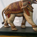 2.5 Ft Large Hand-Carved Wooden Elephant Figure – Big Decorative Wooden Statue for Home & Office - Image 3