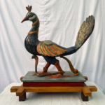 Handcrafted Wooden Peacock Sculpture – 2.5 ft Vibrant Home Décor & Statement Piece