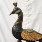 Handcrafted Wooden Peacock Sculpture – 2.5 ft Vibrant Home Décor & Statement Piece - Image 2