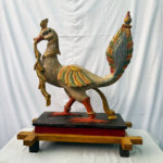 Handcrafted Wooden Peacock Sculpture – 2.5 ft Vibrant Home Décor & Statement Piece