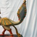 Handcrafted Wooden Peacock Sculpture – 2.5 ft Vibrant Home Décor & Statement Piece - Image 4