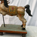 1.8 Ft Hand Carved Teak Wood Jumping Horse Figurine – Majestic Luxury Home Decor - Image 3
