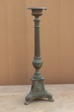 Majestic 22" Antique Verdigris Brass Candlestick – A Timeless Masterpiece - Image 5