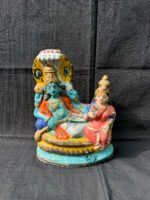 Divine Harmony 8 Inch Vishnu & Lakshmi Reclining on Sheshnaag – Artisan Terracotta Golu Doll for Prosperity & Eternal Blessings