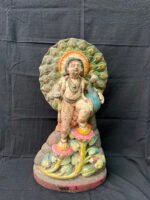 Divine 19 Inch Lord Kartikey on Peacock – Majestic Terracotta Idol | Handcrafted Clay Golu Doll for Auspicious Decor