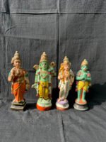Sacred Blessings Ram Darbar Set: Premium Terracotta Clay Idols of Lord Ram, Sita, Lakshman & Hanuman