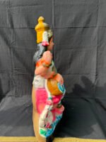 Divine 19-Inch Goddess Saraswati Terracotta Idol – Elegant Clay Golu Doll for Spiritual Decor - Image 3