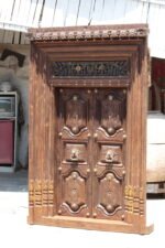Luxurious 7.5 Feet Antique Indian Wooden Door – Intricately Carved South Indian Heritage Masterpiece - Image 2