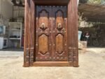 Magnificent 7.8 Feet Antique South Indian Wooden Door – Grand Hand-Carved Teak Wood Heritage Masterpiece for Luxurious Entrances - Image 10