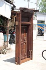 Magnificent 7.8 Feet Antique South Indian Wooden Door – Grand Hand-Carved Teak Wood Heritage Masterpiece for Luxurious Entrances - Image 7