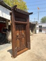 Magnificent 7.8 Feet Antique South Indian Wooden Door – Grand Hand-Carved Teak Wood Heritage Masterpiece for Luxurious Entrances - Image 8
