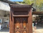 Magnificent 7.8 Feet Antique South Indian Wooden Door – Grand Hand-Carved Teak Wood Heritage Masterpiece for Luxurious Entrances - Image 9