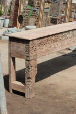 9 feet Long Wooden Console Table- Hard Wood Hand Crafted Side Table - Image 6