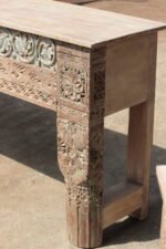Traditional Wooden Console Table: 9 ft Reclaimed Teak Side Table Masterpiece - Image 2