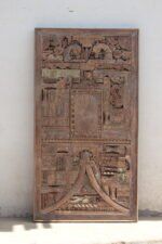 Wooden Reclaimed Carving Block Wall Panel - 5.7 ft Rustic Luxury Wall Décor - Image 2
