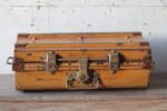 Antique British 1920s Metal Traveling Trunks for Export with Brass Hardware by T. Wilkes & Sons - Image 3