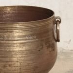 Antique Brass Hand Hammered Planter Pot – 1.7 ft wide Vintage Water Vessel Home Décor - Image 4