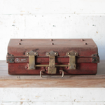 Antique British 1920s Metal Traveling Trunks for Export with Brass Hardware by T. Wilkes & Sons