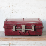 Antique British 1920s Metal Traveling Trunks for Export with Brass Hardware by T. Wilkes & Sons