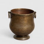 Elegant Antique Brass Planter (Ganglam) – 17 Inch Premium Vintage Decorative Brass Vase