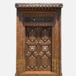 Luxurious 7.5 Feet Antique Indian Wooden Door – Intricately Carved South Indian Heritage Masterpiece
