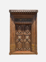 Luxurious 7.5 Feet Antique Indian Wooden Door – Intricately Carved South Indian Heritage Masterpiece