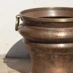 Antique Brass Ganglam Planter: Large 25-Inch Vintage Hand-Hammered Vessel - Image 4
