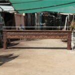 Traditional Large Wooden Console Table: 9 ft Reclaimed Teak Side Table Masterpiece
