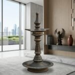 Exquisite 15-Inch Antique Kerala Brass Lamp Nilavilakku – Heavy Gauge (3.40 kg)