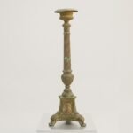 Majestic 22" Antique Verdigris Brass Candlestick – A Timeless Masterpiece