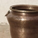 Antique Brass Ganglam Planter: Majestic 19-Inch Vintage Hand-Hammered Masterpiece Vessel - Image 4