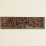 Grand Reclaimed Teak Wall Art Panel – 6.3 ft Rustic Wide Luxury Wall Décor