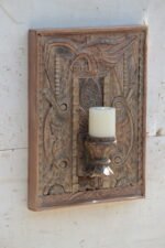 Magnificent  Vintage Wooden Carved Wall Panel Candle Holder Sconce [21 x 15 inch] - Image 5