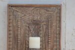 Hand-Carved Wooden Wall Candle Sconce - Eclectic Wall Art Decor [20 x 15 inch] - Image 3