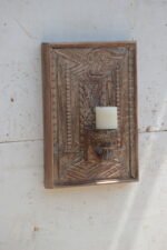 Hand-Carved Wooden Wall Candle Sconce - Eclectic Wall Art Decor [20 x 15 inch] - Image 5