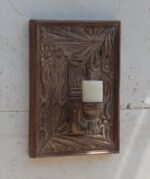 Magnificent Hand Carved Wooden Wall Candle Sconce - Eclectic Wall Art Decor [21 x 15 inch] - Image 5