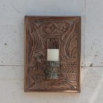 Magnificent Hand Carved Wooden Wall Candle Sconce - Eclectic Wall Art Decor [21 x 15 inch] - Image 2
